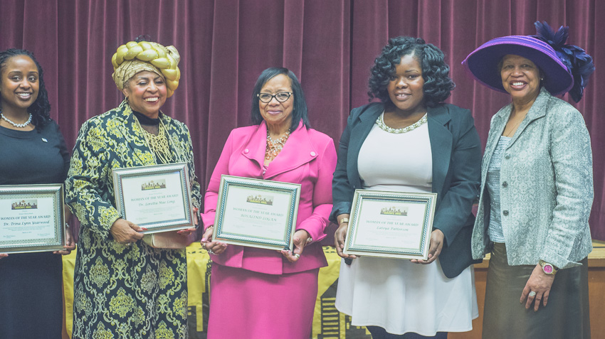 Ms. Patterson, second from the right, being honored by The Association of Black Educators of New York.