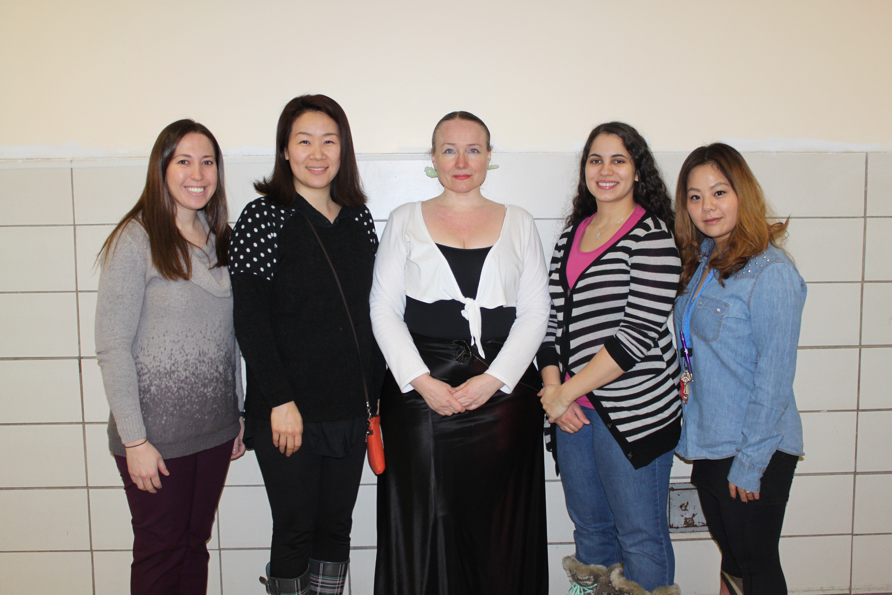 From left to right: Ms. Silverman, Ms. Kim, Ms. Karen, Ms. Luz, and Ms. Choi