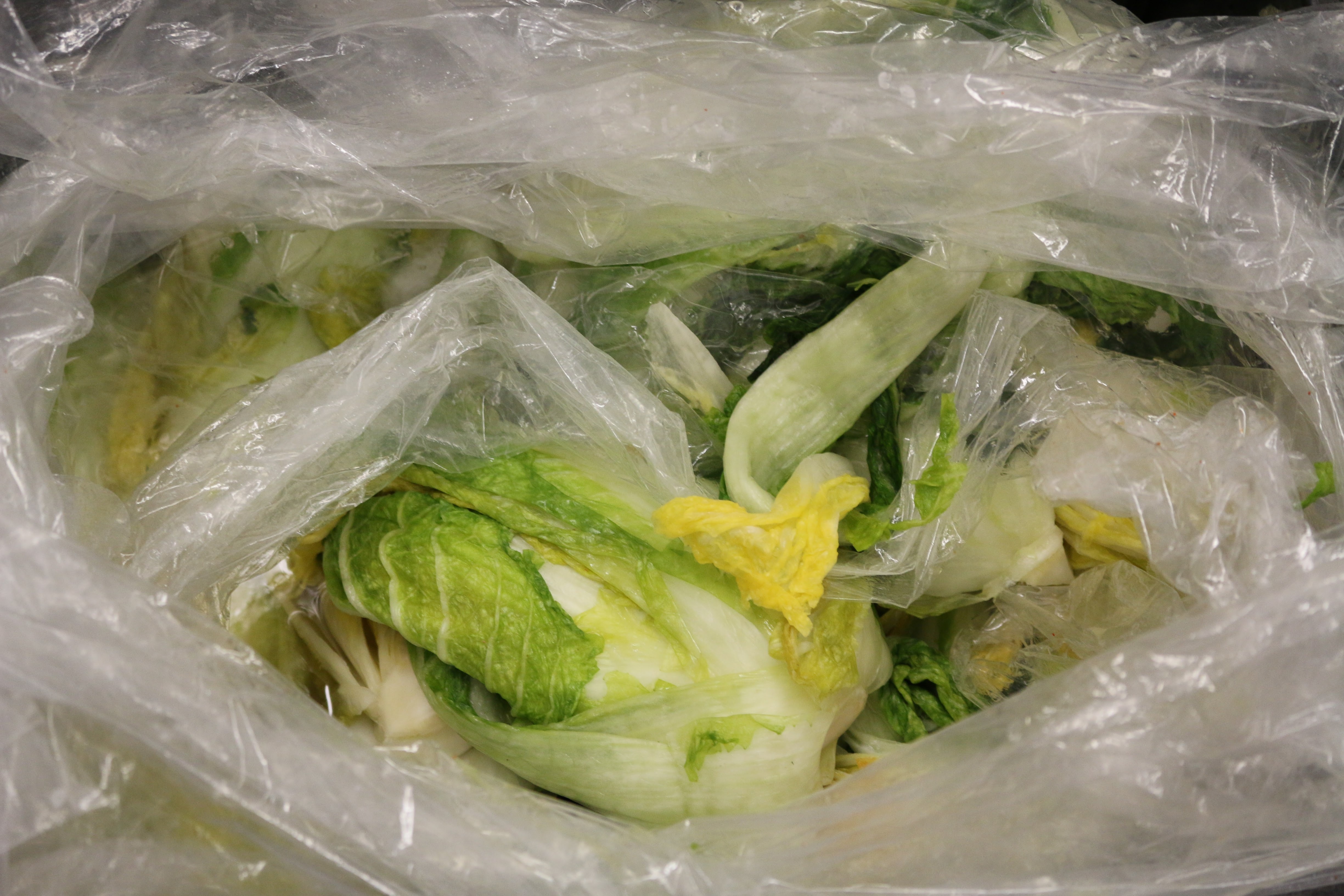 Kimchi is made with napa cabbage.