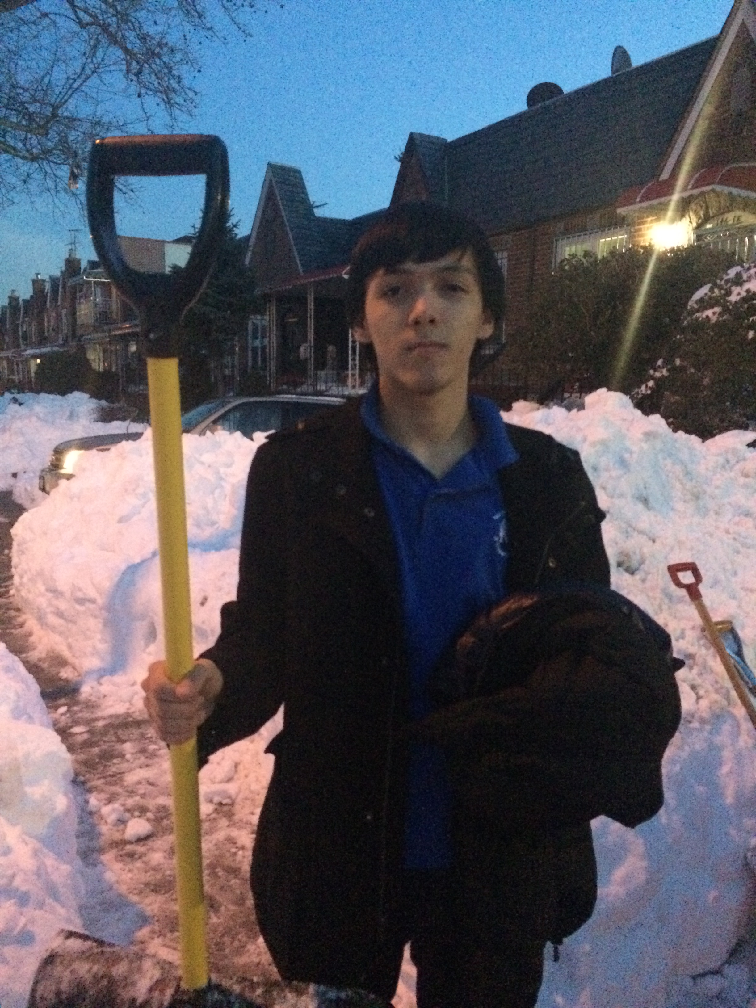 With shovel in hand, Anton Homitz was ready to clear the way.